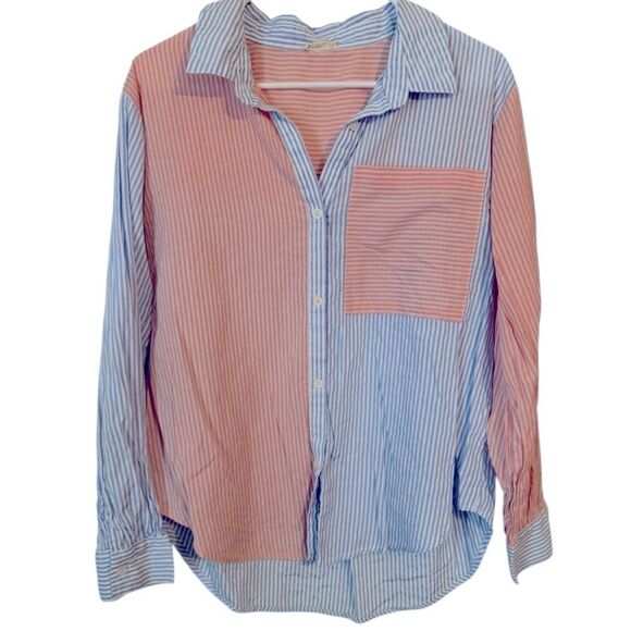 🌹JODIFL COLOR BLOCK STRIPED SHIRT - Picture 1 of 4